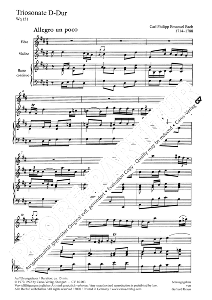 Trio Sonata in D major (Triosonate in D)