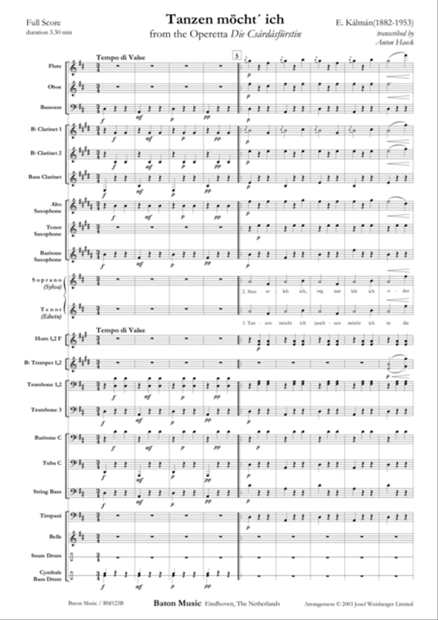 Tanzen möcht´ ich Concert Band scores gallery preview page 2