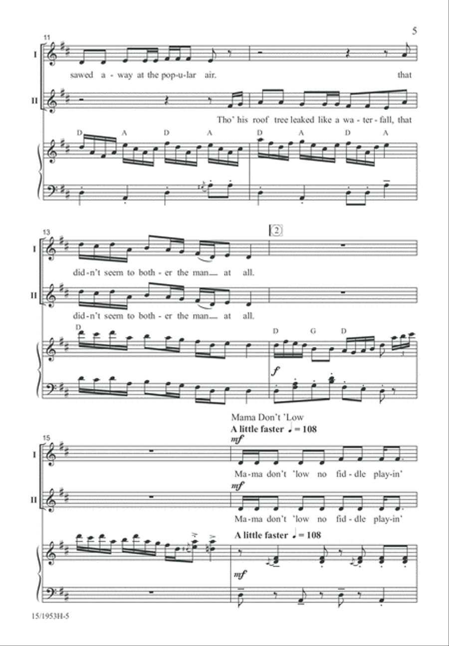 Fiddlin' Jamboree 2-Part scores gallery preview page 5