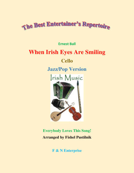 "When Irish Eyes Are Smiling" for Cello (with Background Track)-Jazz/Pop Version image number null