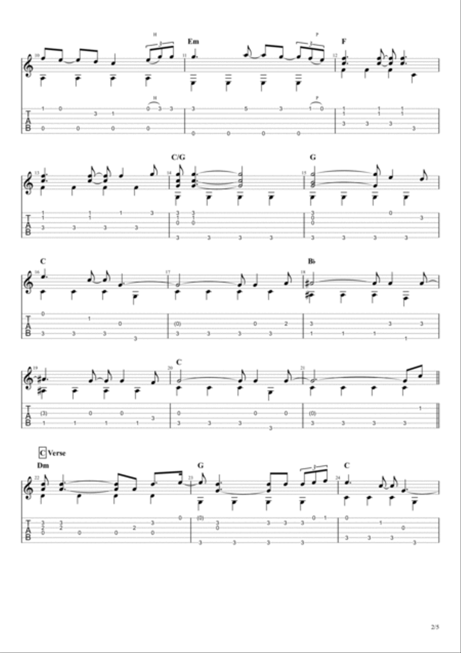 The First Time Ever I Saw Your Face Guitar Tablature scores gallery preview page 3