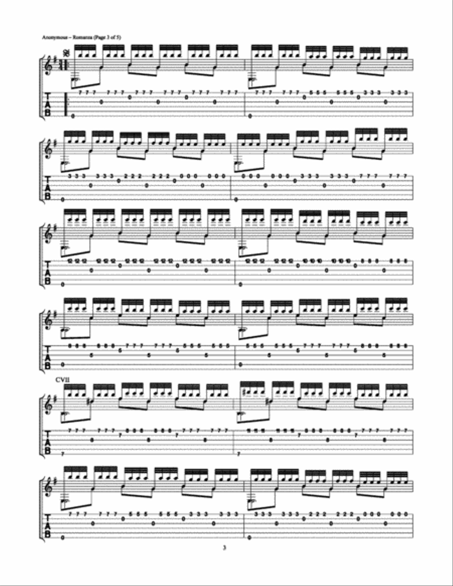 Romanza Acoustic Guitar scores gallery preview page 3