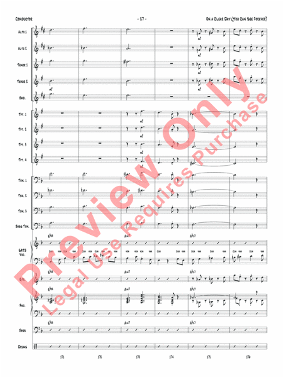 On a Clear Day (You Can See Forever) Jazz Ensemble scores gallery preview page 30