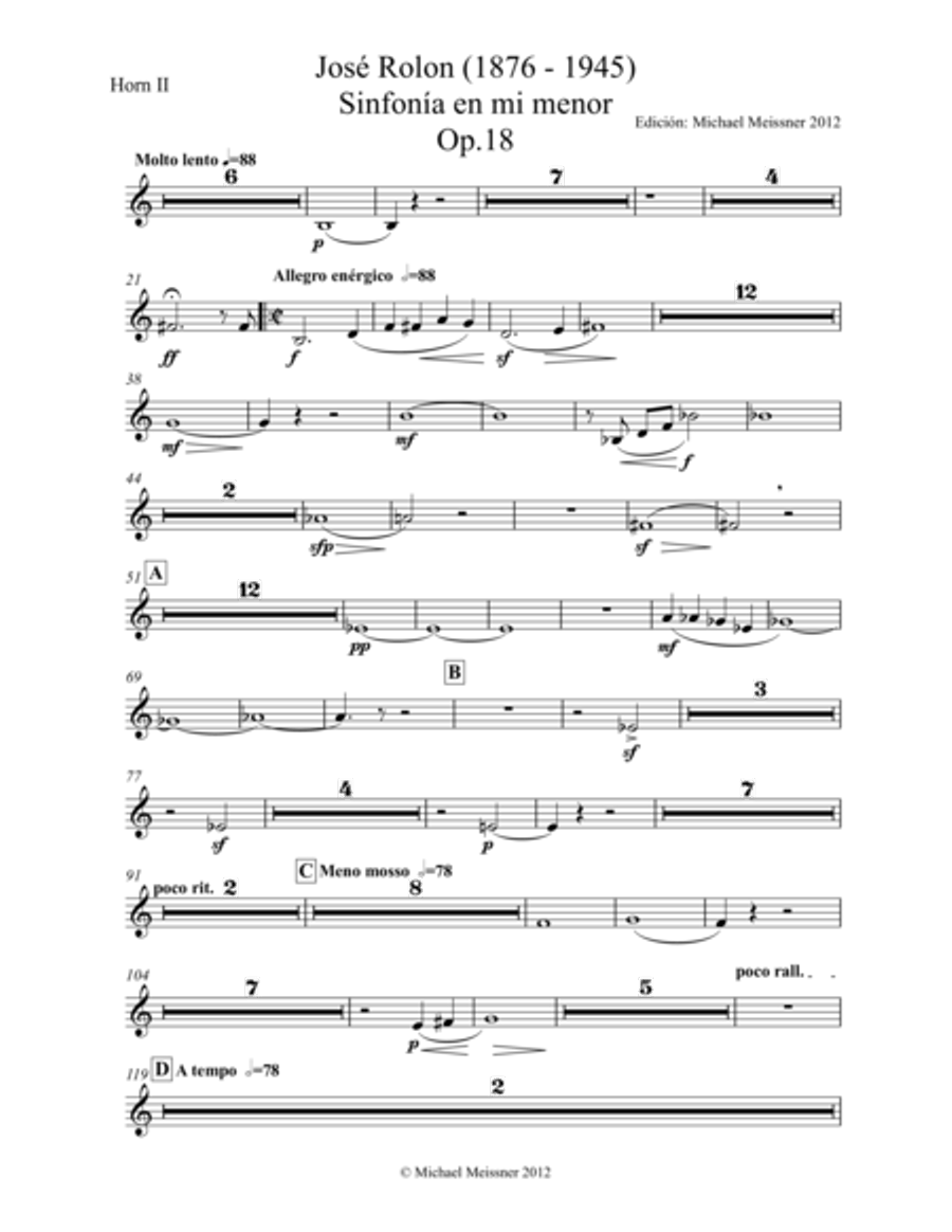 Sinfonia op. 18 Horn scores gallery preview page 2