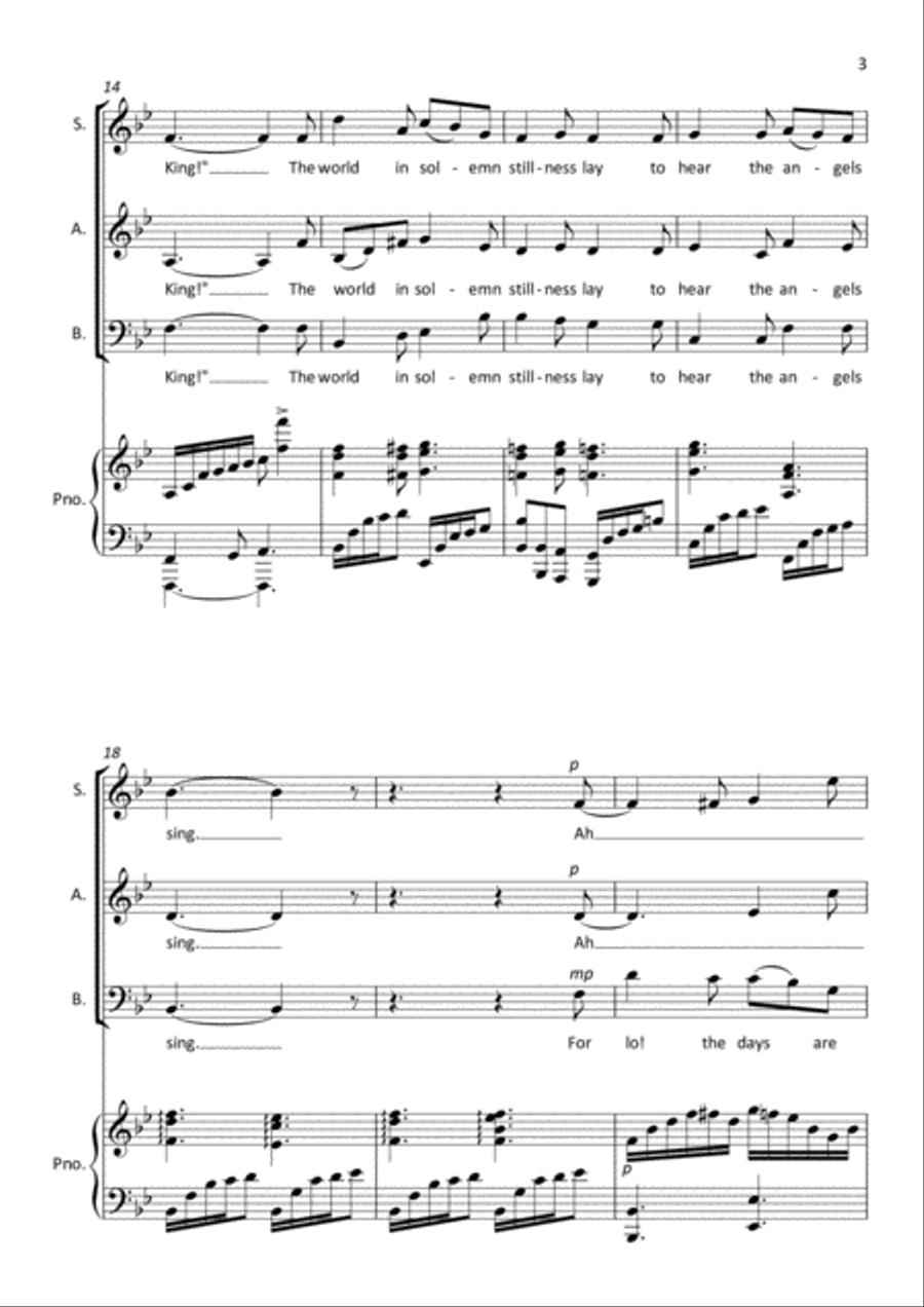 It Came Upon the Midnight Clear / Away in a Manger - SAB - Three part Choir 3-Part scores gallery preview page 3