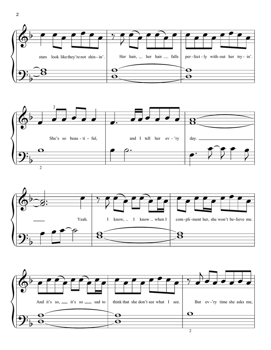 Just The Way You Are Easy Piano scores gallery preview page 2