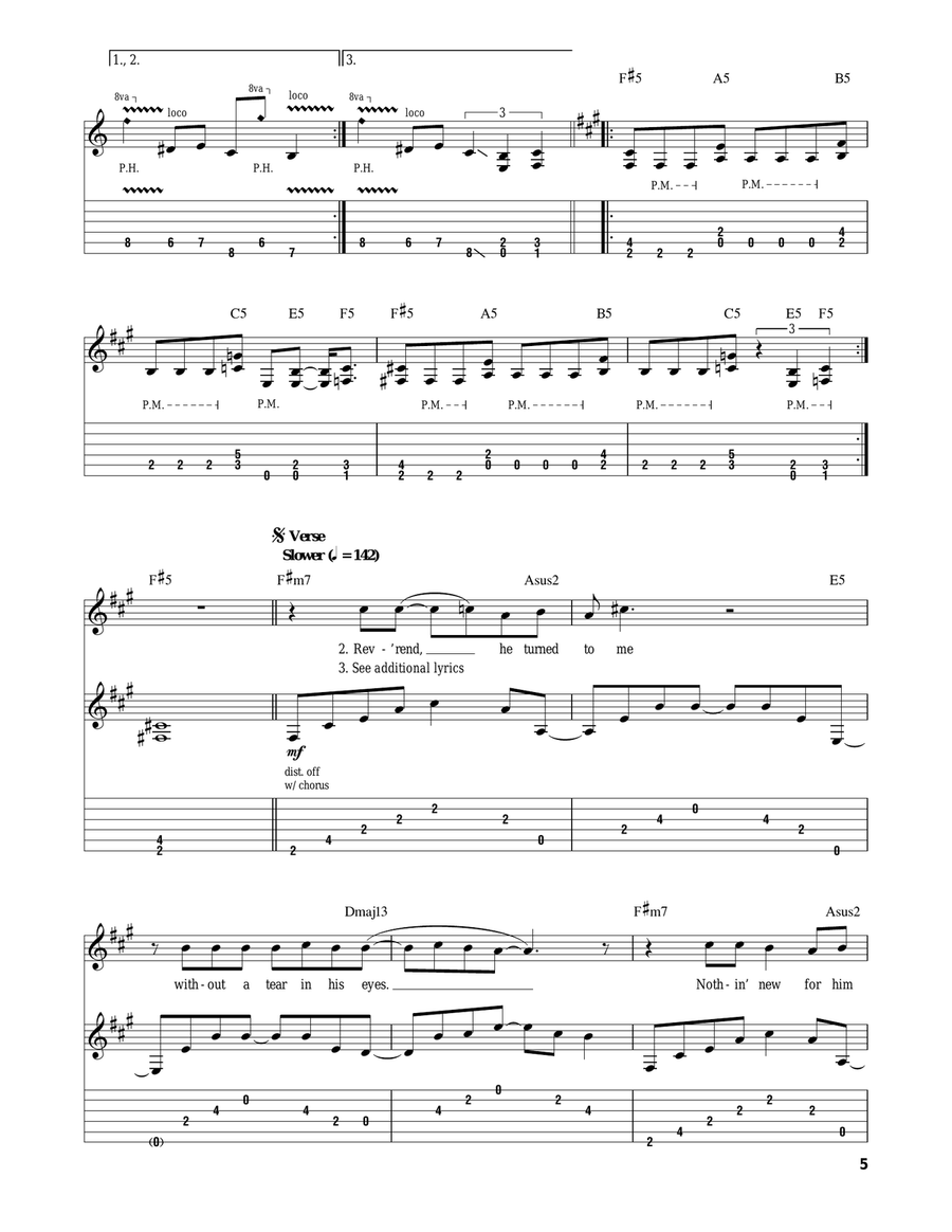 Cemetery Gates Acoustic Guitar scores gallery preview page 5