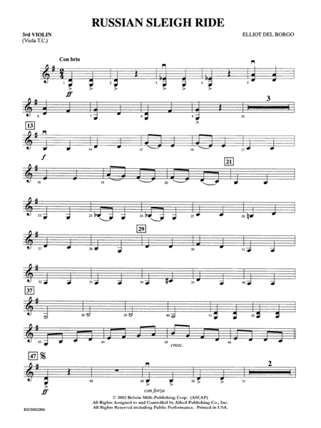 Russian Sleigh Ride: 3rd Violin (Viola [TC])