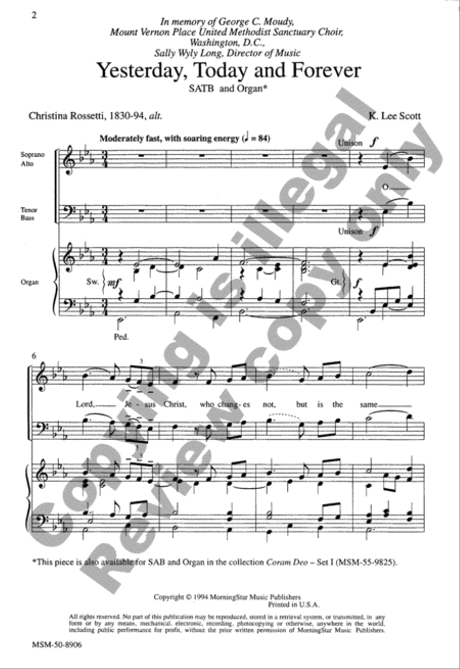 Yesterday, Today and Forever 4-Part scores gallery preview page 2