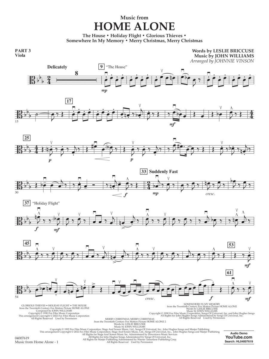 Music from Home Alone - Pt.3 - Viola Concert Band scores gallery preview page 1