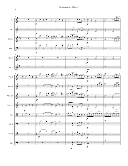 Mozart Divertimento kv. 229 n4 for orchestra image number null
