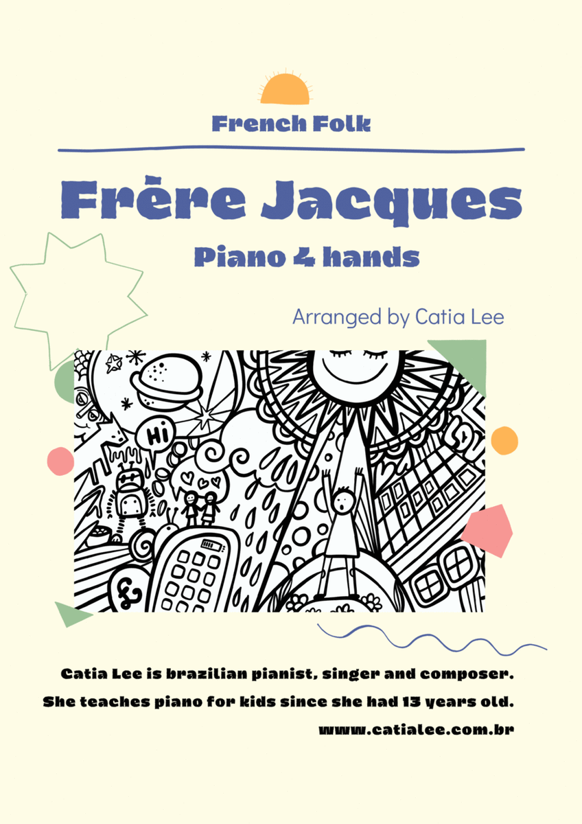 Frère Jacques For Piano 4 Hands image number null