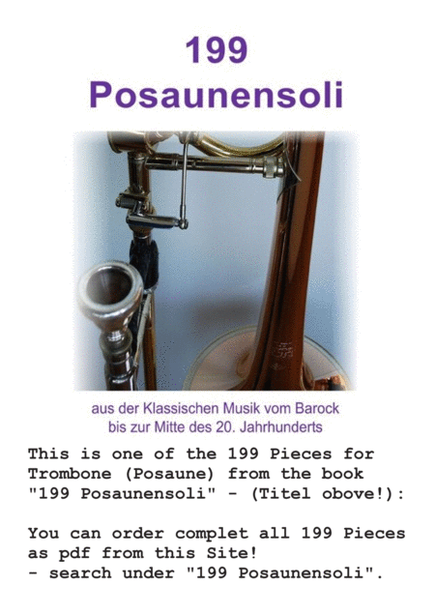 Bach Johann Sebastian Sarabande lento  for Solo Trombone Posause image number null