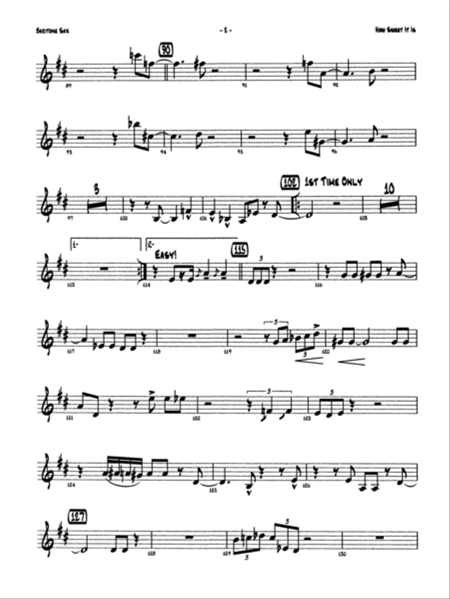 How Sweet It Is: E-flat Baritone Saxophone Jazz Ensemble scores gallery preview page 2