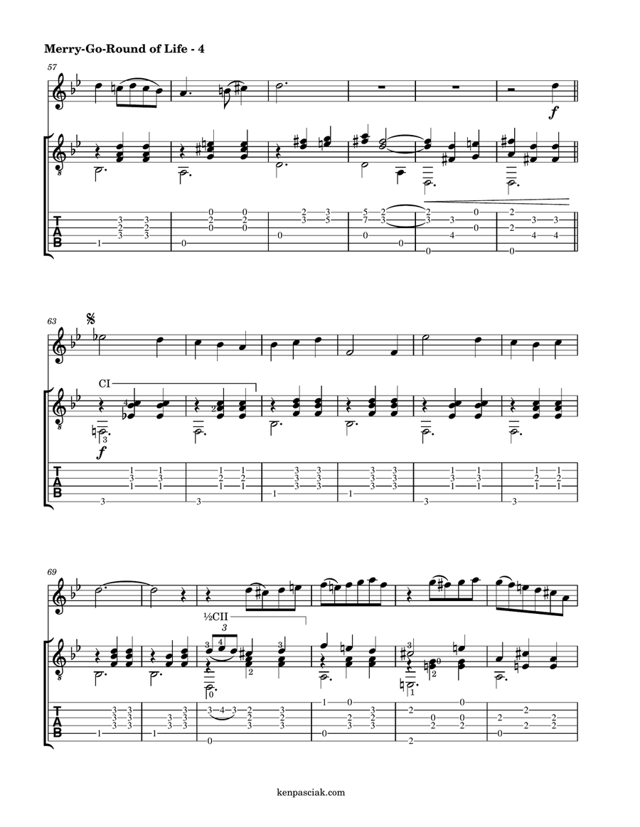 Merry-go-round Of Life Flute scores gallery preview page 6