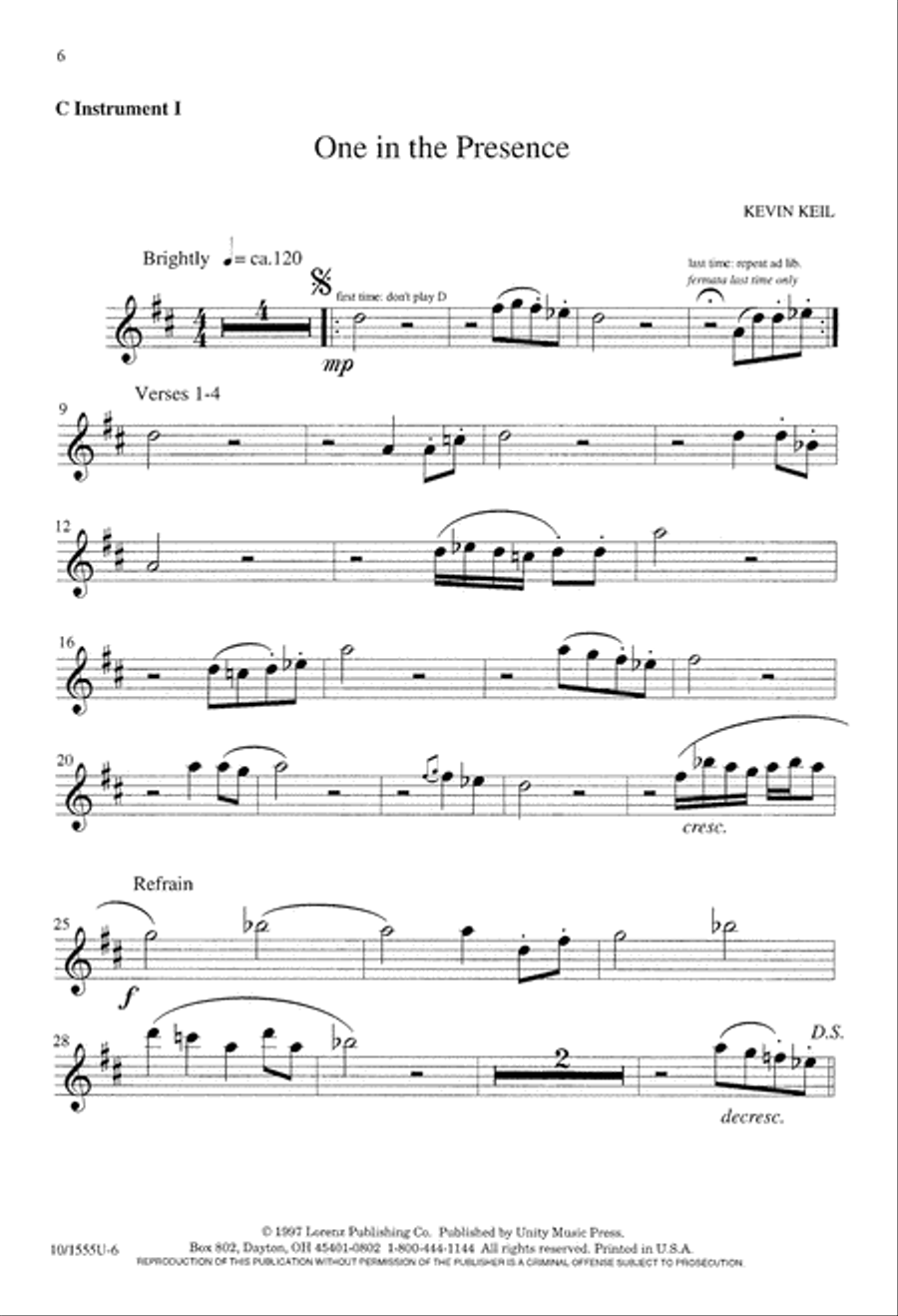 One in the Presence 4-Part scores gallery preview page 6