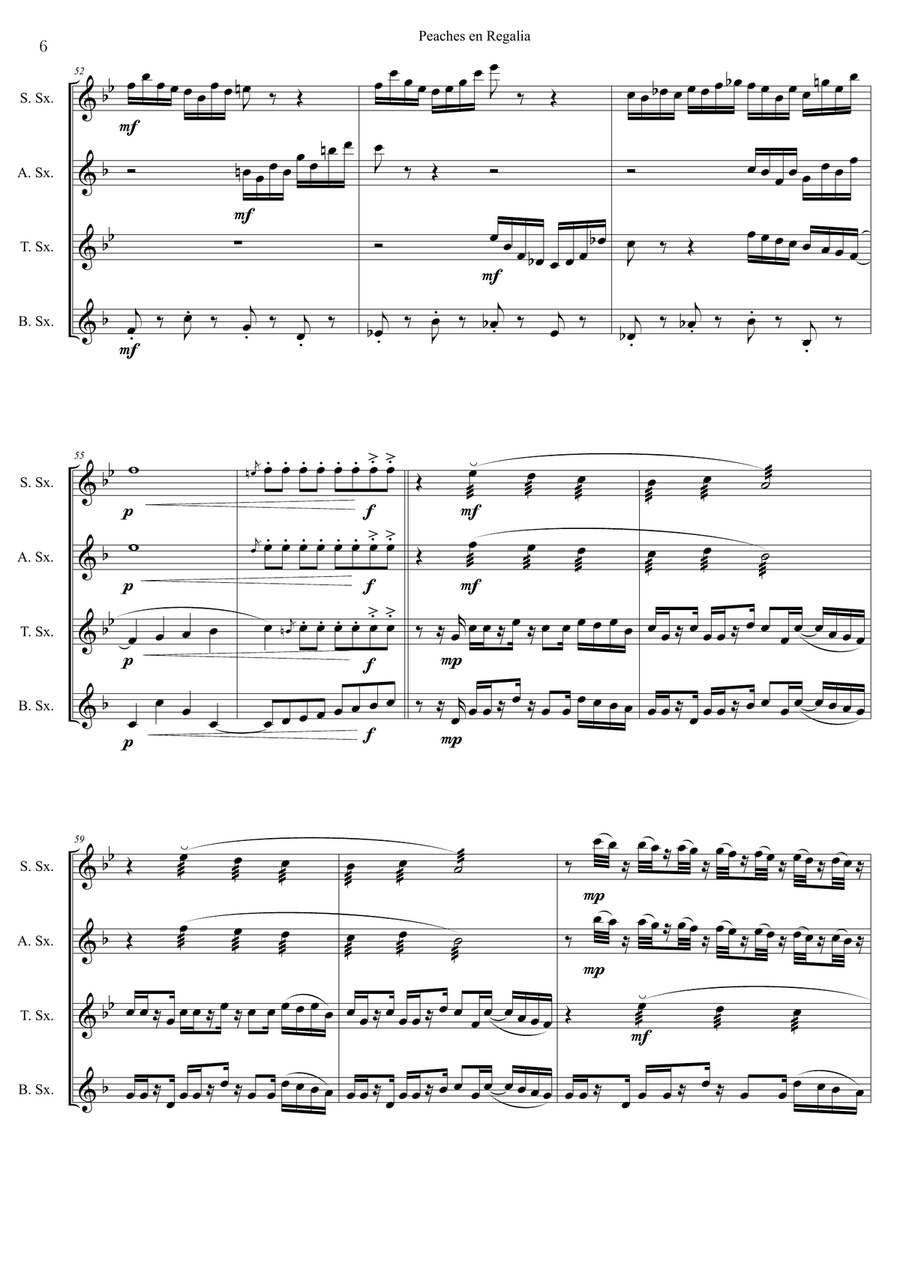 Peaches En Regalia Woodwind Quartet scores gallery preview page 6