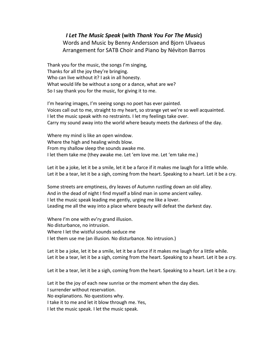 I Let The Music Speak Divisi scores gallery preview page 1