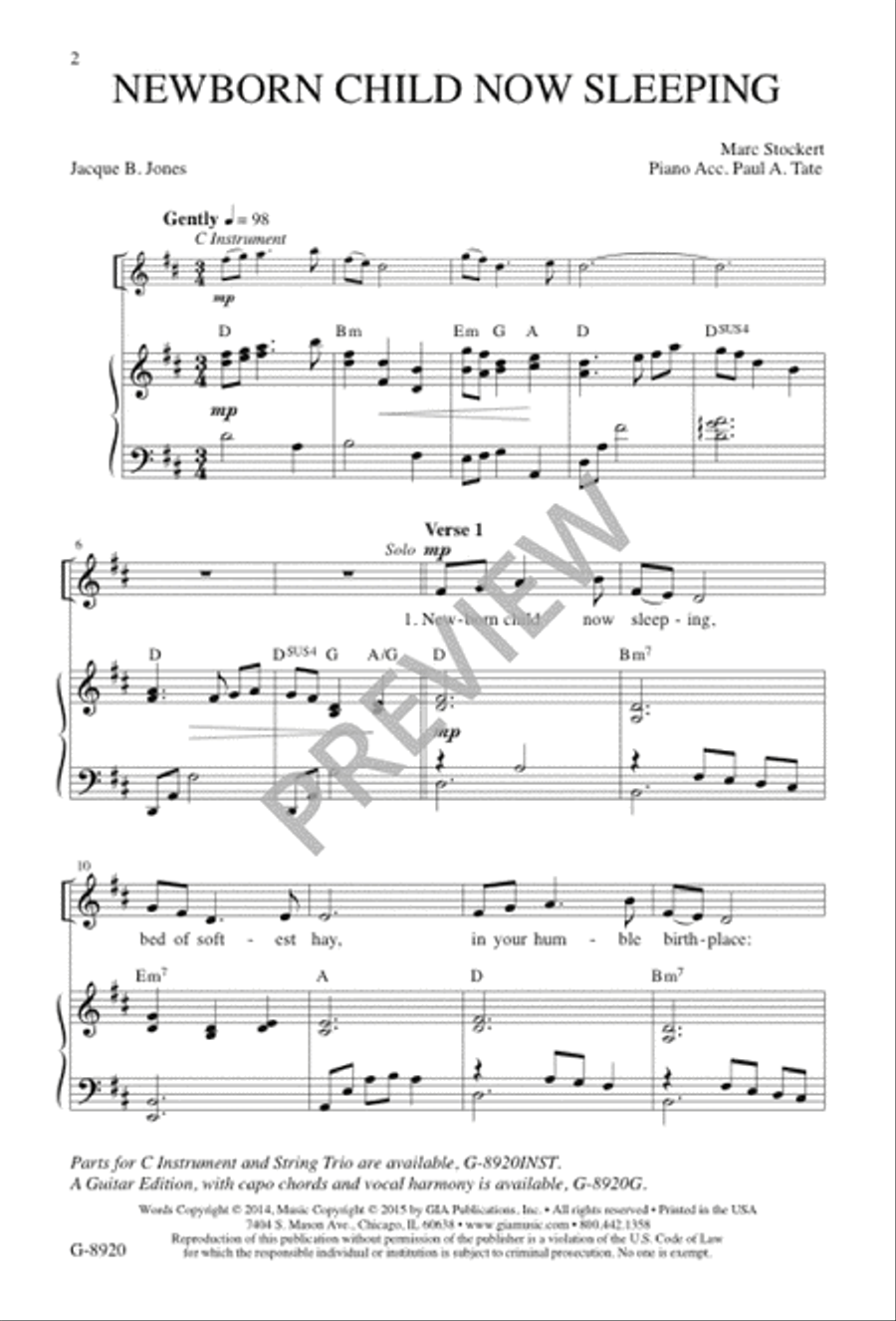 Newborn Child Now Sleeping 3-Part scores gallery preview page 3
