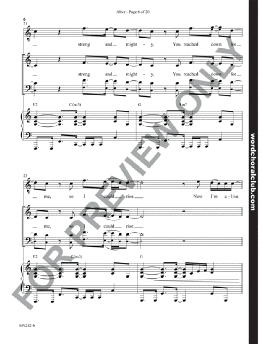 Alive - Anthem Alive - Anthem 4-Part scores gallery preview page 6