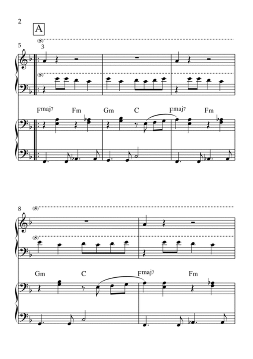 MOGU MOGU 蘑菇浓汤四手联弹 for easy piano duet (1 Piano, 4 Hands) image number null