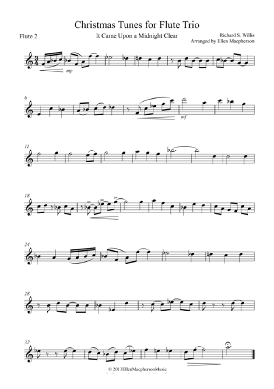 Christmas Tunes for Jazz Flute Trio - SET OF PARTS & SCORE Flute Trio scores gallery preview page 2