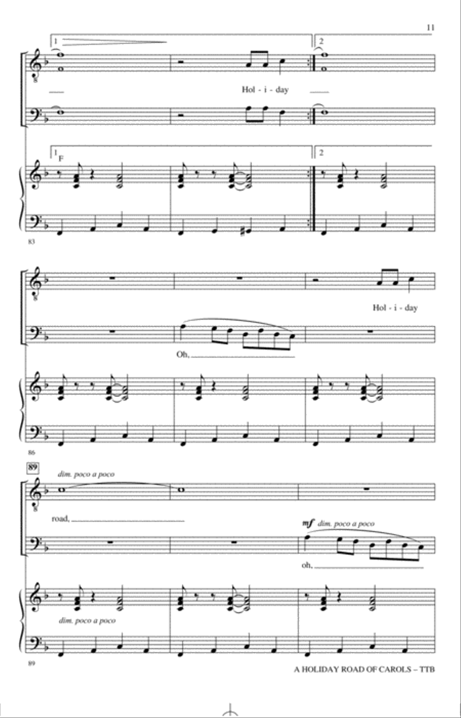 A Holiday Road of Carols TTBB scores gallery preview page 10