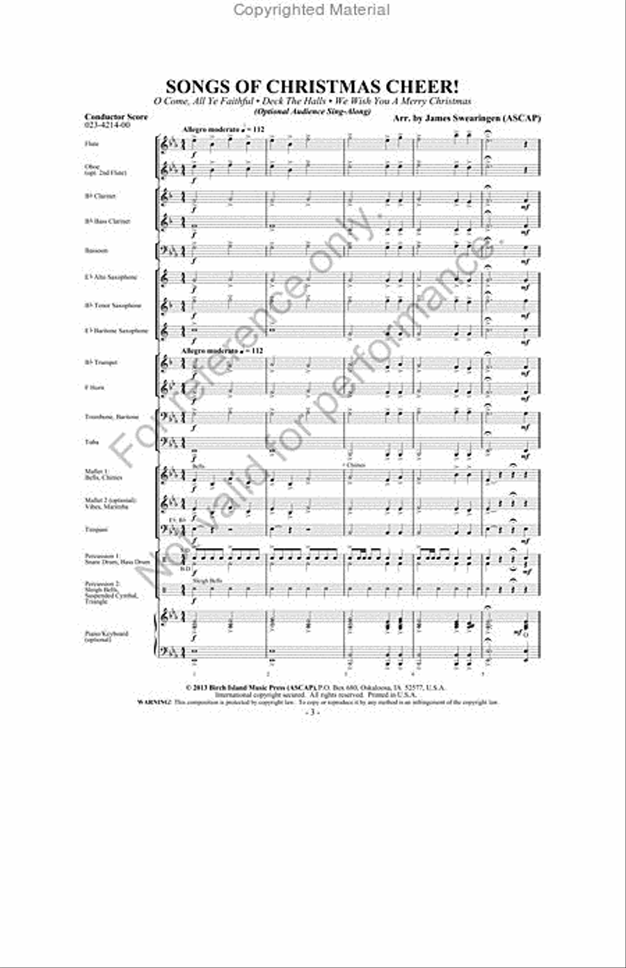 Songs Of Christmas Cheer! Concert Band scores gallery preview page 2