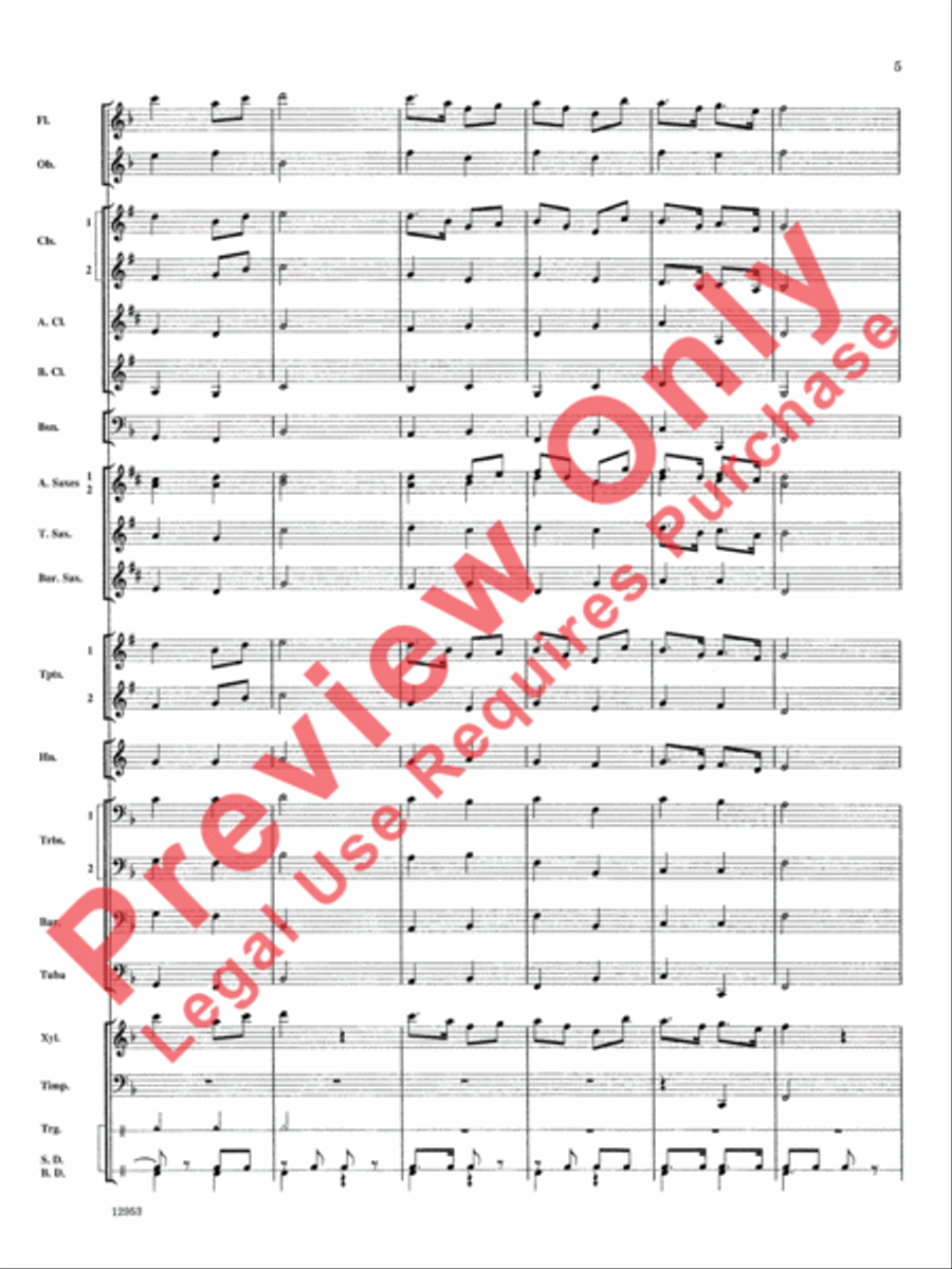 English Folk-Song Fantasy Concert Band scores gallery preview page 6