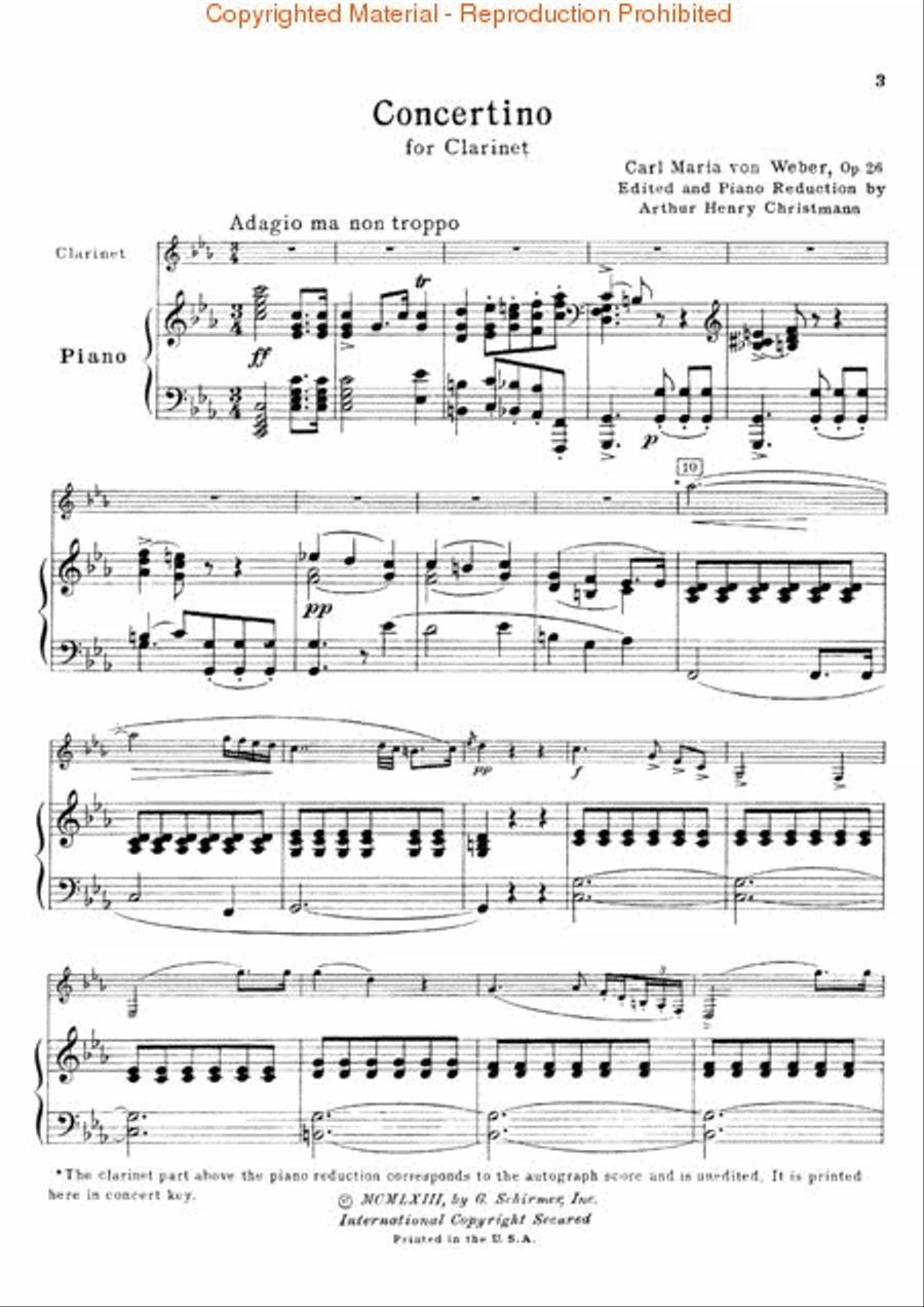 Concertino, Op. 26 Clarinet Solo scores gallery preview page 3