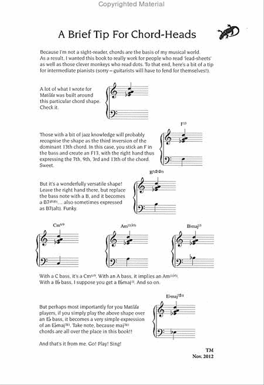 Matilda the Musical Piano, Vocal, Guitar scores gallery preview page 2