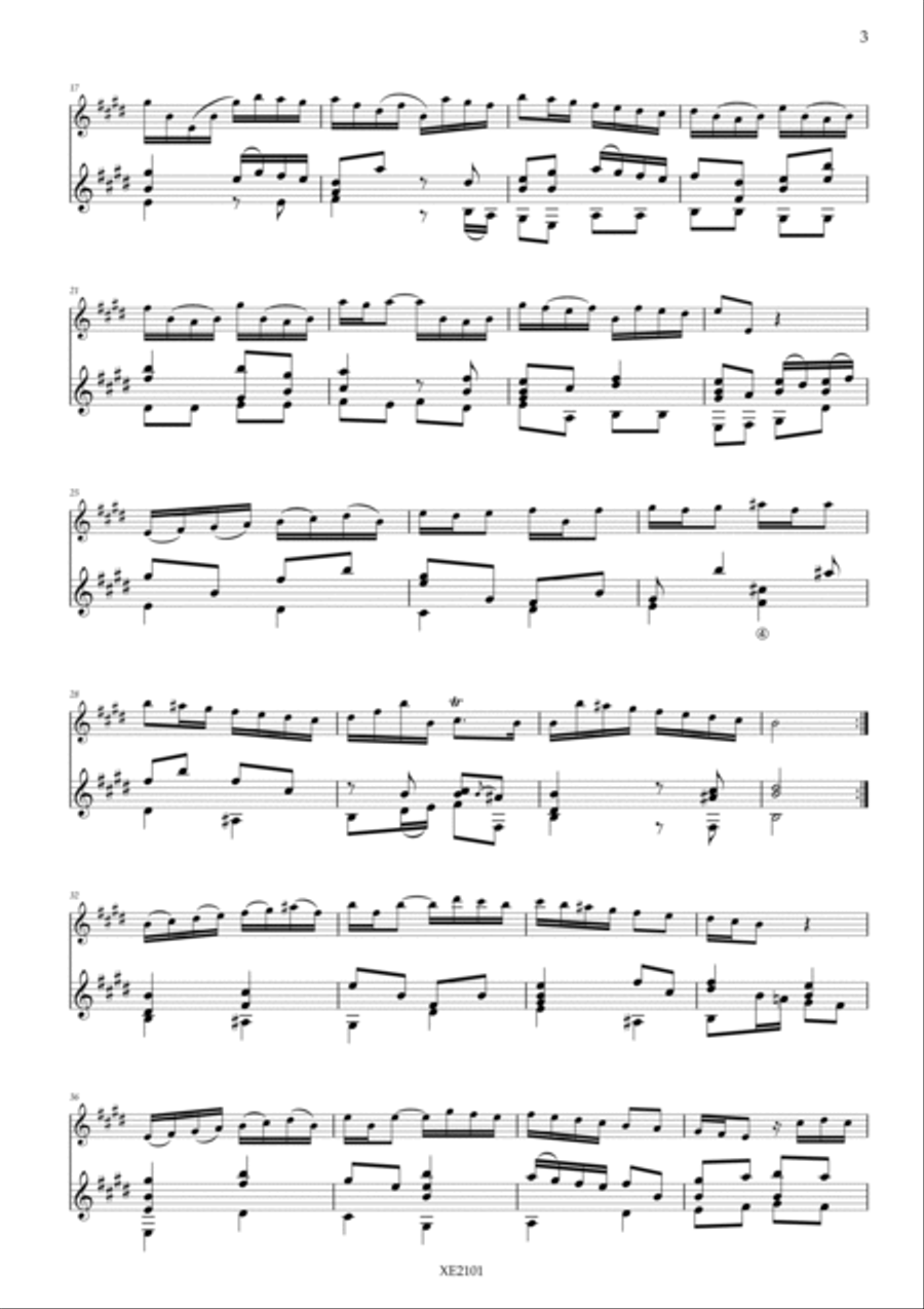 Violin Sonata in E Major, Op.1 n.15 - HWV 373 String Duet scores gallery preview page 3