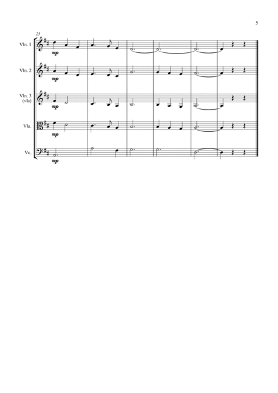 Carols for Four (or more) - Fifteen Carols for String Quartet String Quartet scores gallery preview page 5