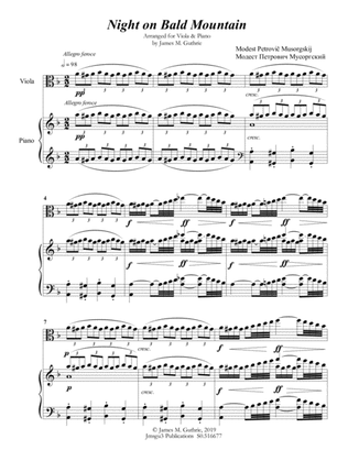 Mussorgsky: Night on Bald Mountain for Viola & Piano
