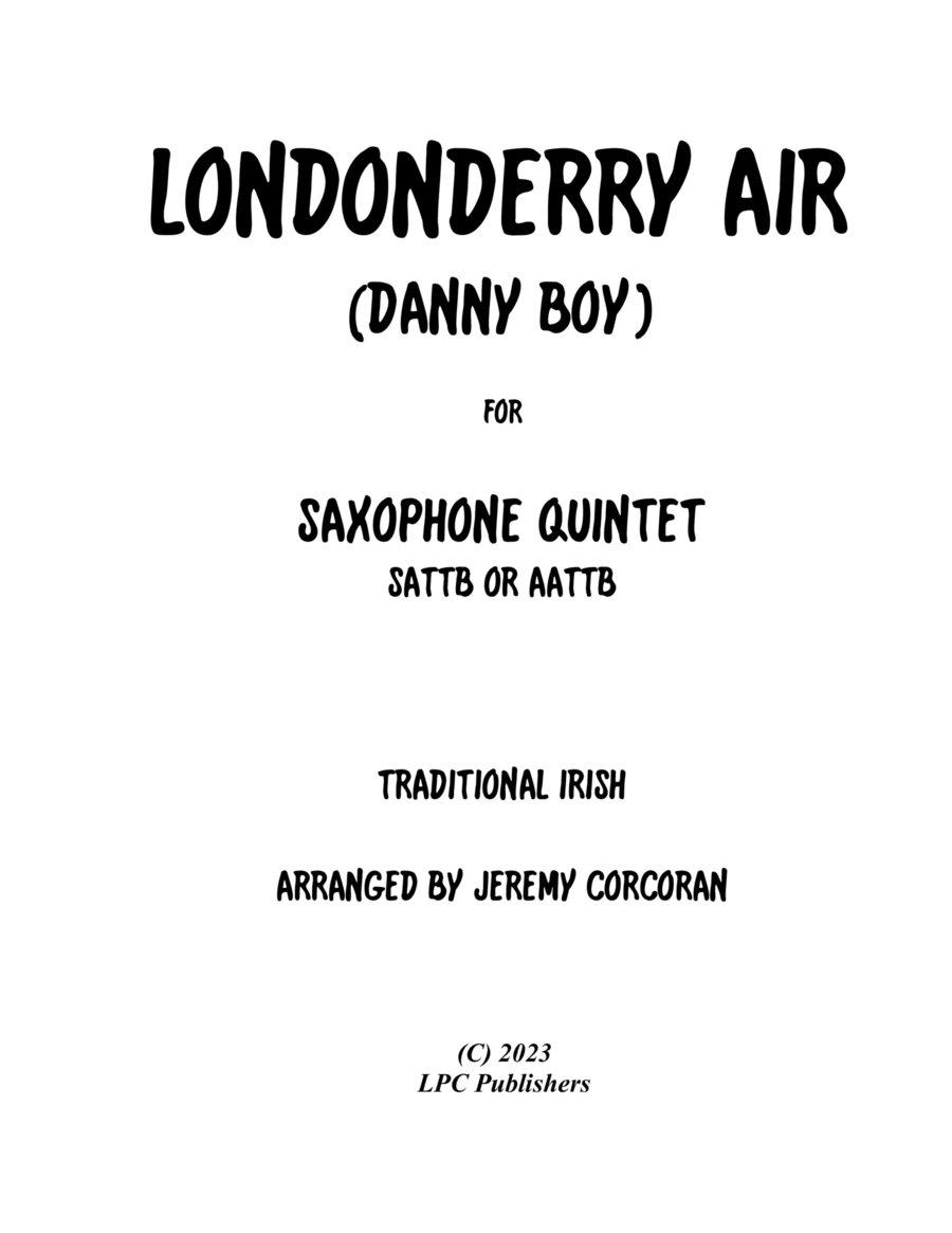 Londonderry Air (Danny Boy) for Saxophone Quintet image number null