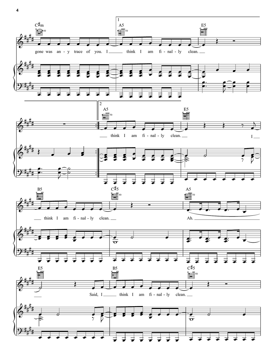 Clean Clean Acoustic Guitar scores gallery preview page 4