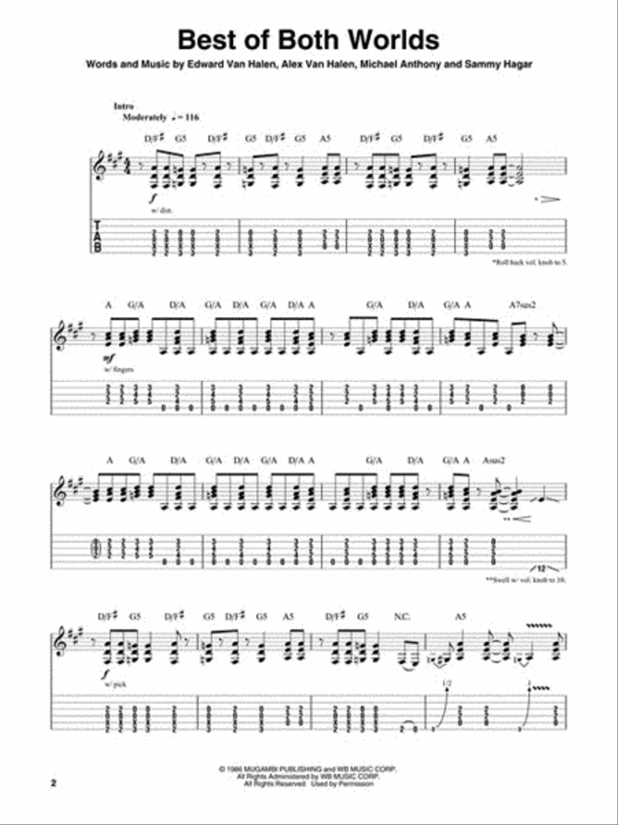 Van Halen 1986-1995 Guitar Tablature scores gallery preview page 5