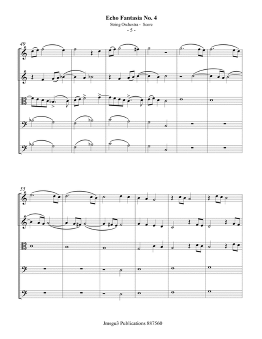Sweelinck: Echo Fantasia No. 4 for String Orchestra - Score Only image number null