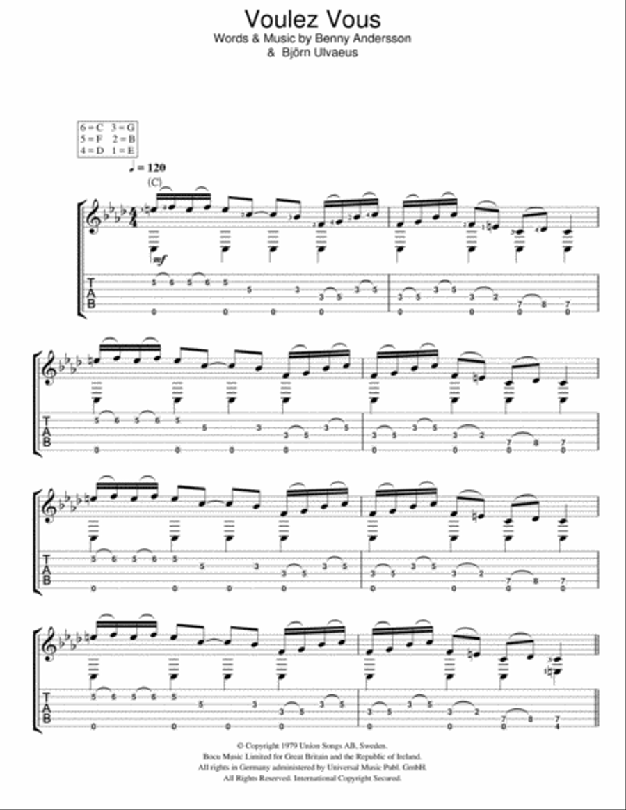 Voulez Vous Acoustic Guitar scores gallery preview page 1