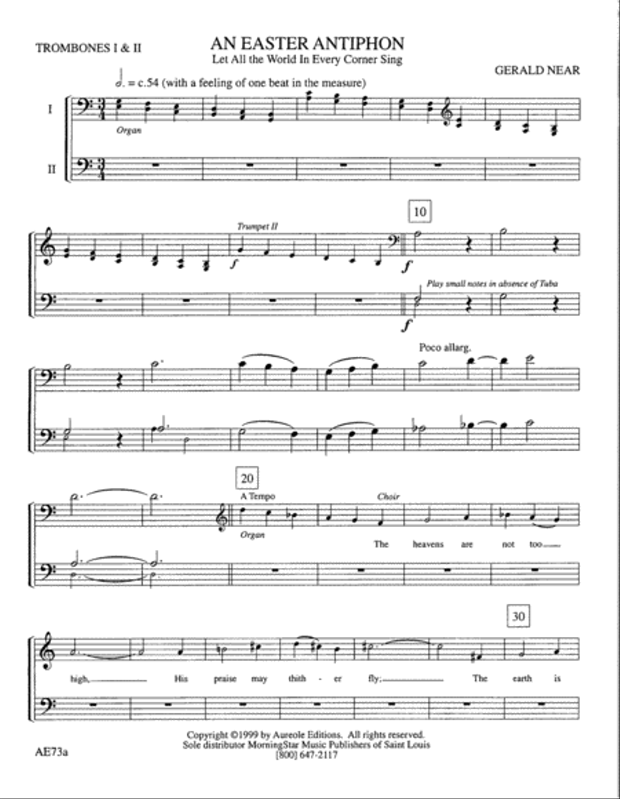 An Easter Antiphon (Downloadable Instrumental Parts)