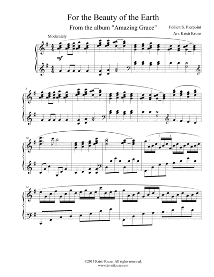 For The Beauty Of The Earth Piano Solo Piano Solo scores gallery preview page 2