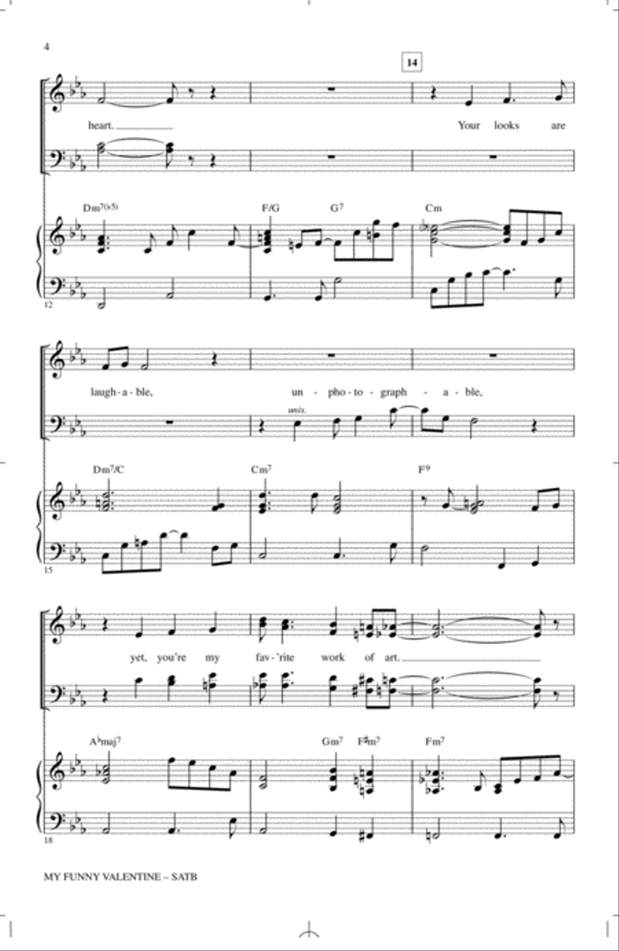 My Funny Valentine 4-Part scores gallery preview page 2