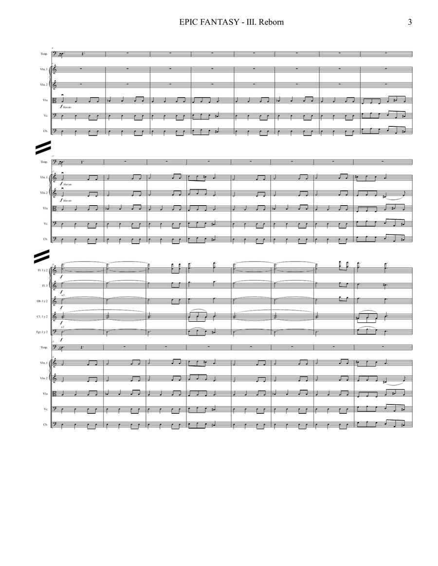 Epic Fantasy - III. Reborn - Symphonic Orchestra (Score only) Full Orchestra scores gallery preview page 4