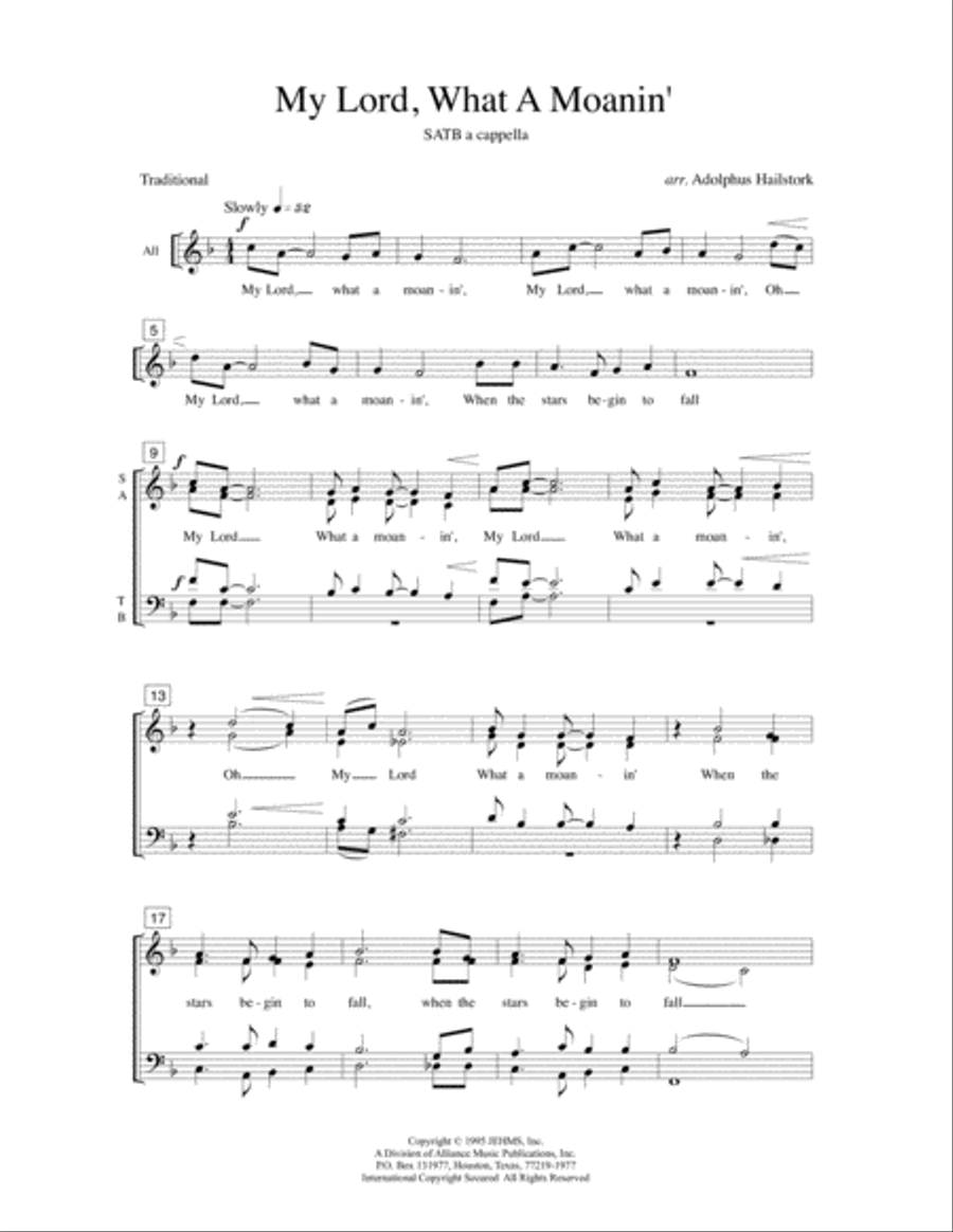 My Lord, What a Moanin' 4-Part scores gallery preview page 2