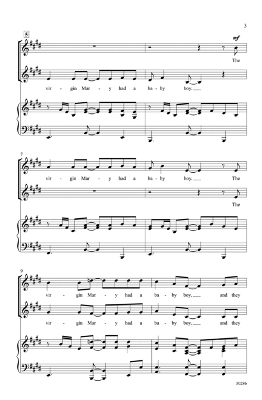 The Virgin Mary Had a Baby Boy Choir scores gallery preview page 2
