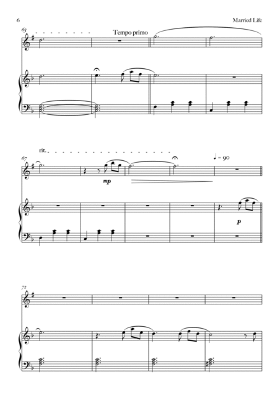Married Life B-Flat Clarinet scores gallery preview page 6