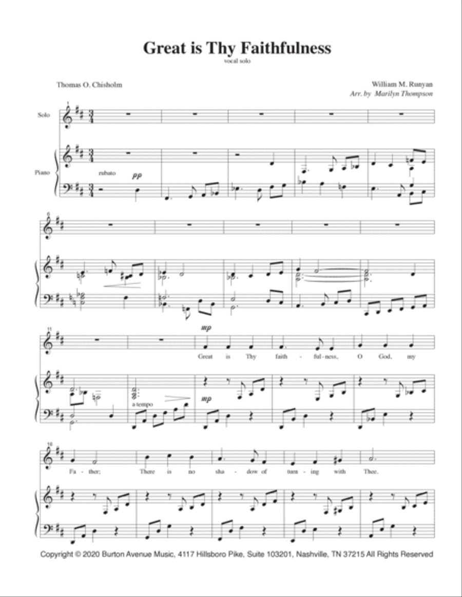 Great Is Thy Faithfulness Voice scores gallery preview page 2