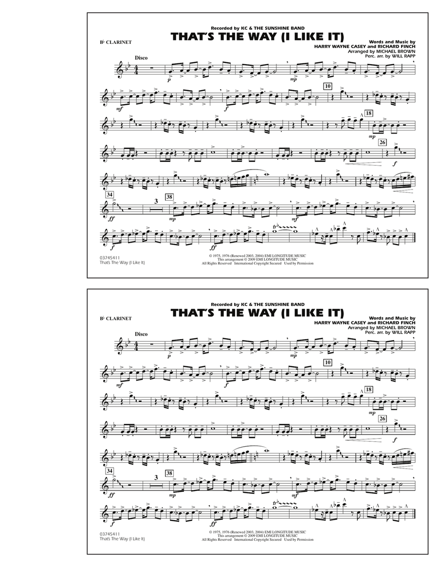 That's the Way (I Like It) - Bb Clarinet