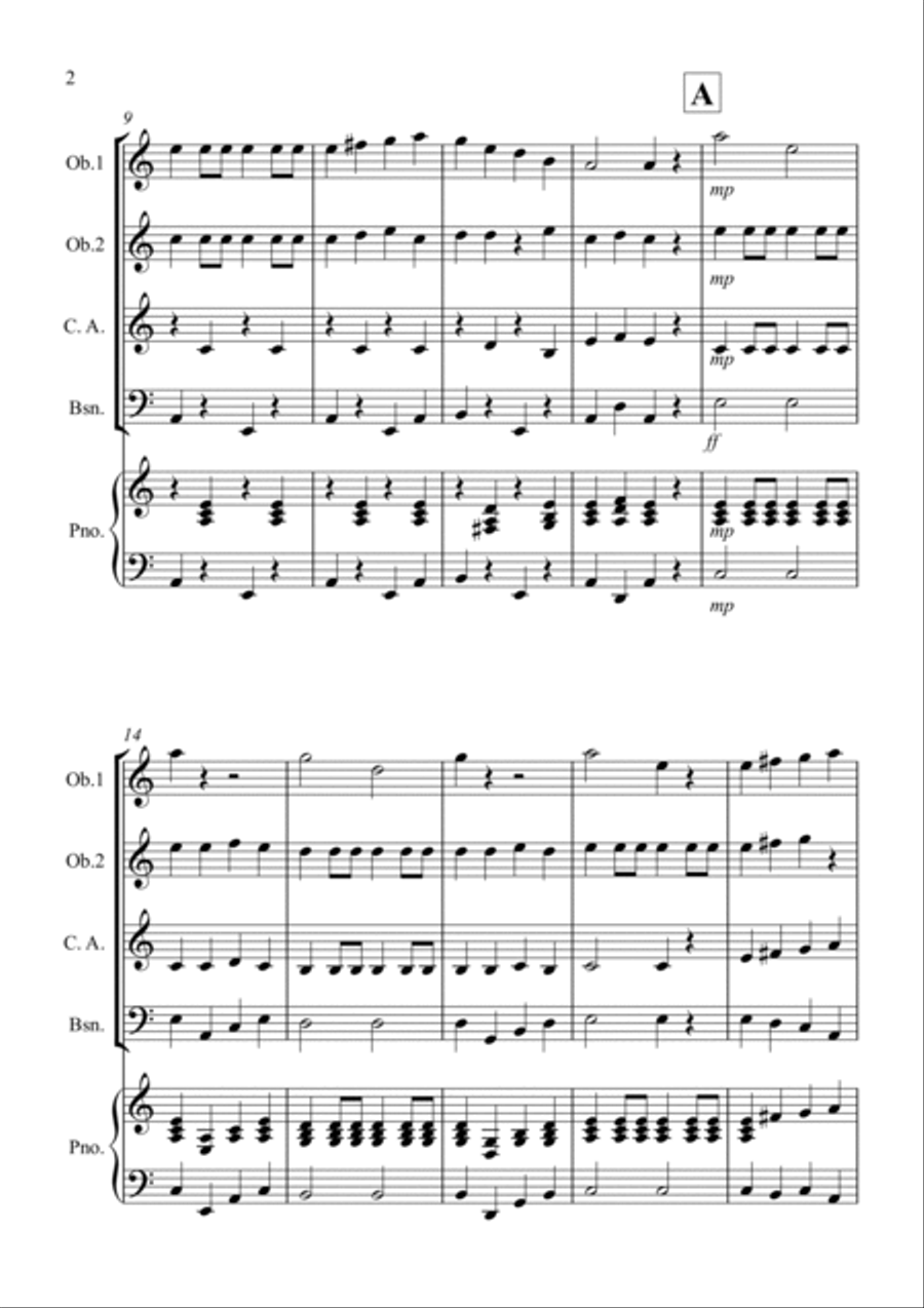 Drunken Sailor for Double Reed Quartet Woodwind Trio scores gallery preview page 2