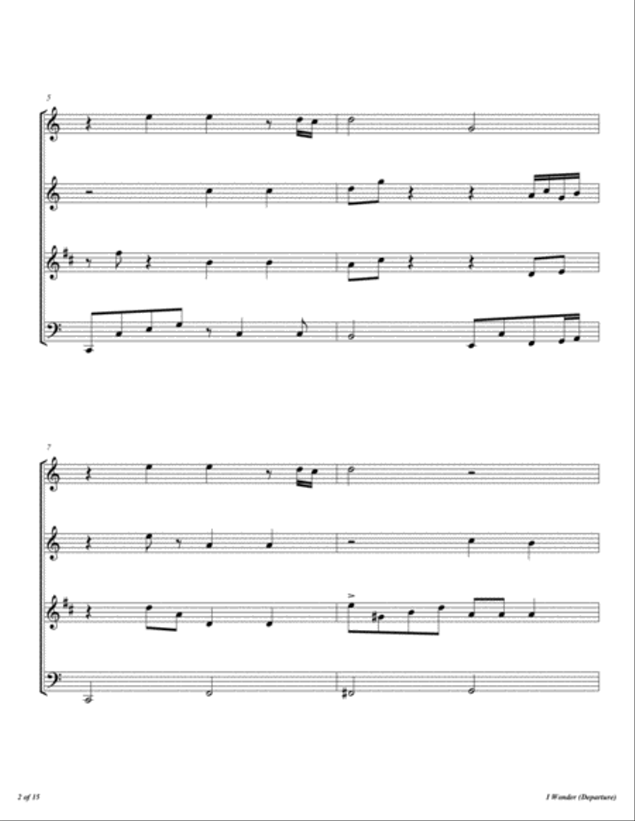 I Wonder Woodwind Quartet scores gallery preview page 3